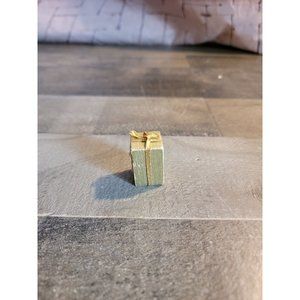 Mini wooden present gold gift decor village accessory